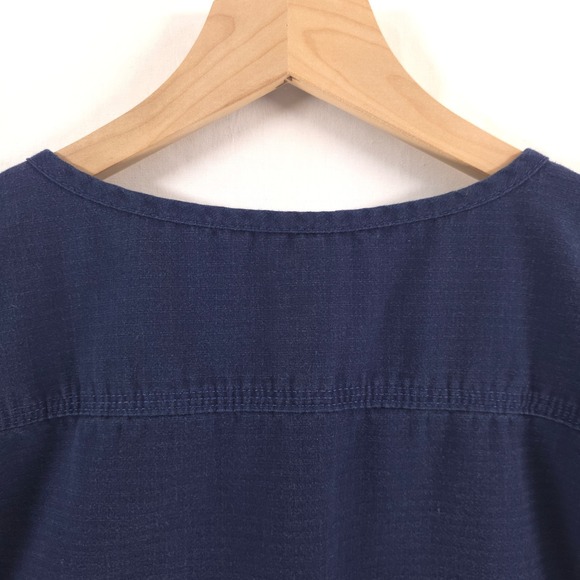 Carhartt Mens Scrub Top Medium Navy Blue Ripstop V-Neck Chest Pocket - C15108 - Picture 5 of 12